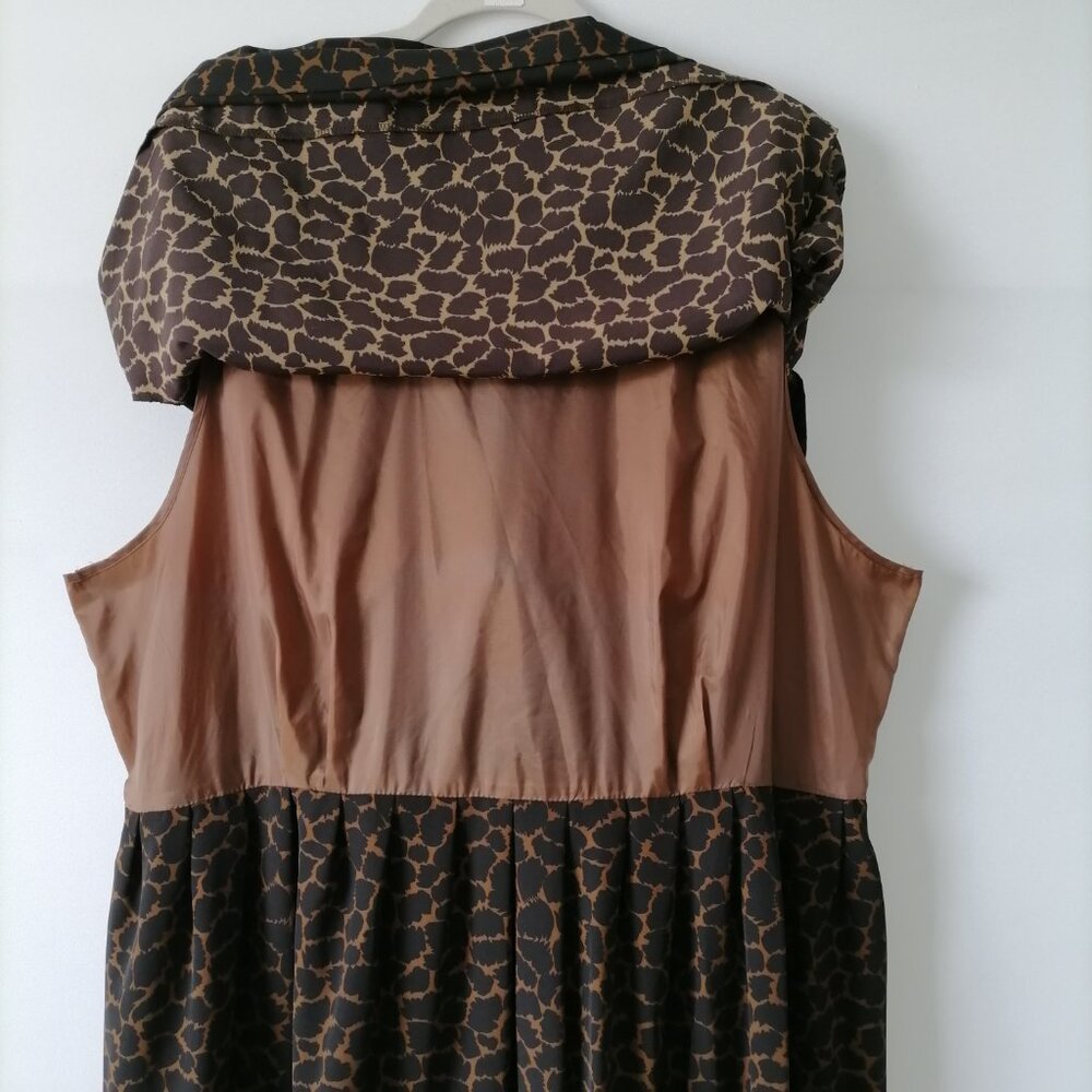 Sag Harbor Womens Brown Crew Neck Animal Print Summer Maxi Dress Size 22W - Picture 8 of 8